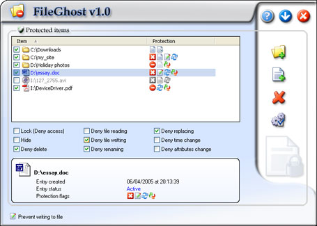 Click to view FileGhost 1.0 screenshot