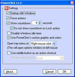 Screenshot of PowerClick